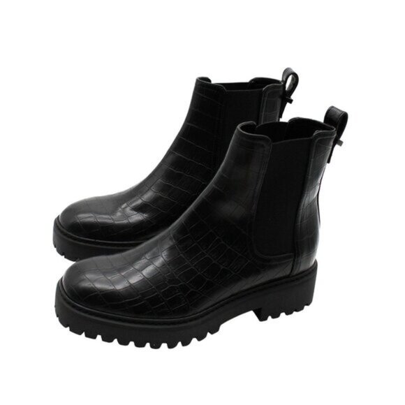 Reaction Kenneth Cole Womens Black Animal Print Padded  Wedge Chelsea Boot - 6 M - Picture 7 of 8